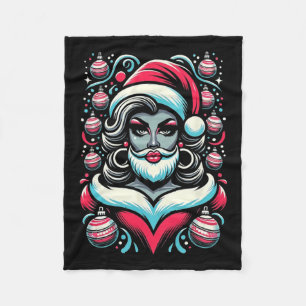 Drag Queen Santa Slay Christmas For Drag Race Show Fleece Blanket