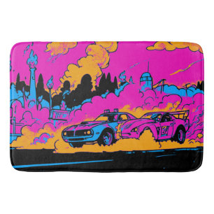 Drag-Racing Burn-Out - Drag-racing Cars Bath Mat