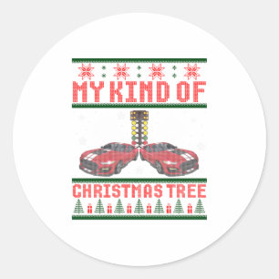 Drag Racing Christmas Tree' Race Car Ugl Classic Round Sticker