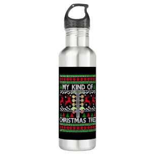 Drag Racing Christmas Tree Ugly Xmas Sweater 710 Ml Water Bottle