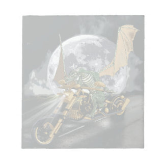 Drag-racing Dragon and Moon Fantasy Artwork Notepad