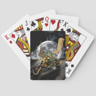 Drag-racing Dragon and Moon Fantasy Artwork Playing Cards