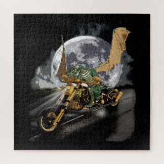 Drag-racing Dragon and Moon Fantasy Jigsaw Puzzle