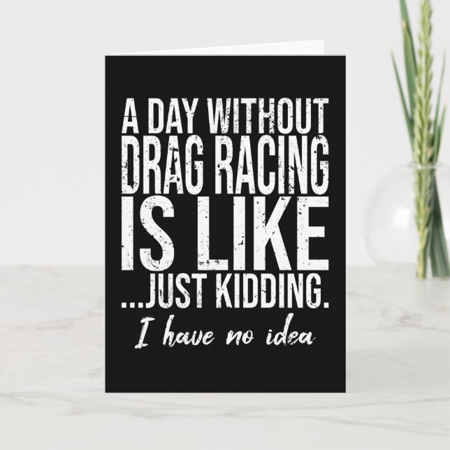 Drag racing funny sports gift card (Front)