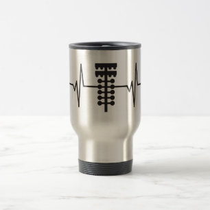 Drag Racing Light Tree - Heartbeat Pulse Graphic Travel Mug