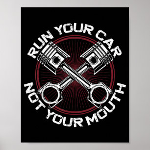 Drag Racing Race Car Vintage Run Your Car Not Your Poster