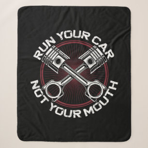Drag Racing Race Car Vintage Run Your Car Not Your Sherpa Blanket