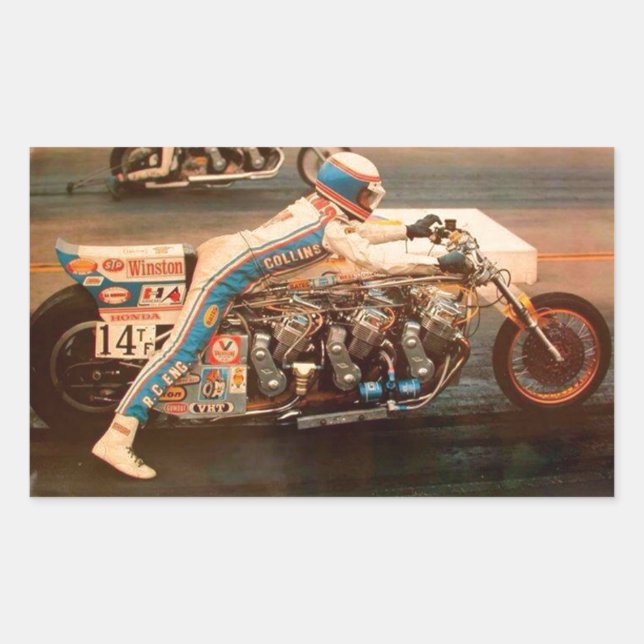 DRAG RACING. RECTANGULAR STICKER (Front)