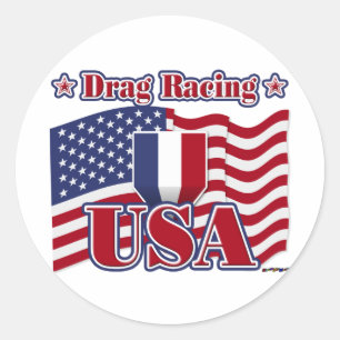 Drag Racing USA Classic Round Sticker