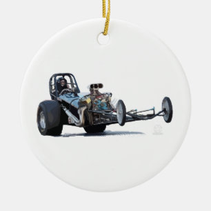 Drag Racing & Vintage Dragsters Ceramic Tree Decoration