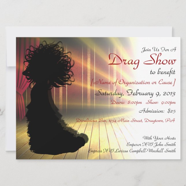 Drag Show Benefit Custom Invitations (Front)