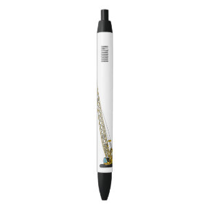 Dragline excavator cartoon illustration black ink pen