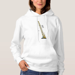 Dragline excavator cartoon illustration hoodie