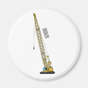 Dragline excavator cartoon illustration magnet