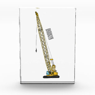 Dragline excavator cartoon illustration photo block