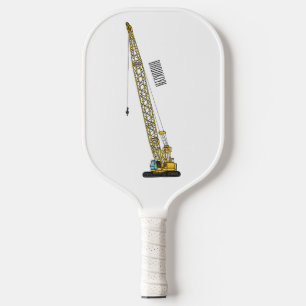 Dragline excavator cartoon illustration pickleball paddle