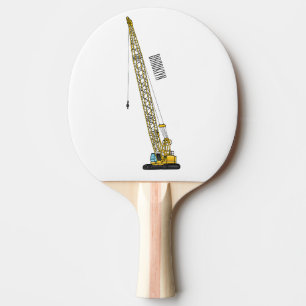 Dragline excavator cartoon illustration ping pong paddle