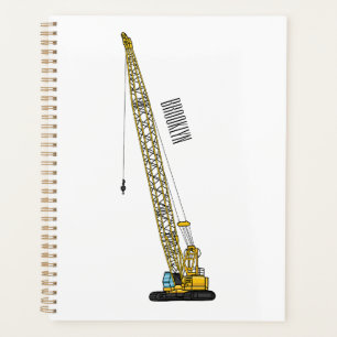 Dragline excavator cartoon illustration planner