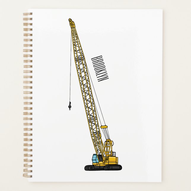 Dragline excavator cartoon illustration planner (Front)