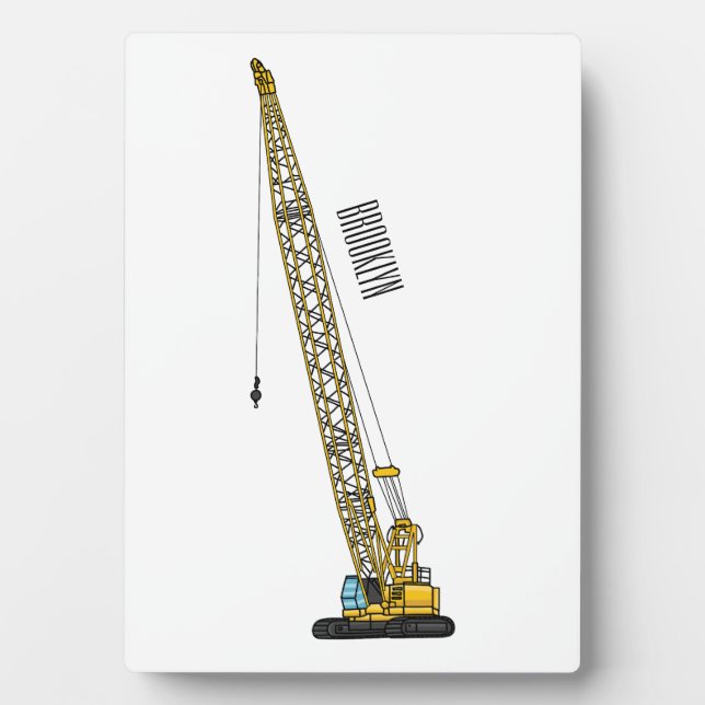 Dragline excavator cartoon illustration plaque (Front)