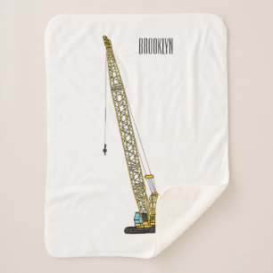 Dragline excavator cartoon illustration sherpa blanket