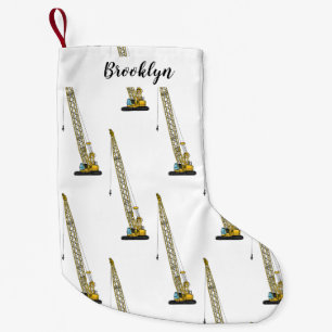Dragline excavator cartoon illustration small christmas stocking