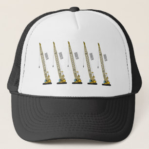 Dragline excavator cartoon illustration trucker hat