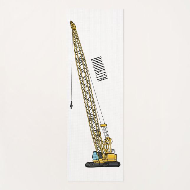 Dragline excavator cartoon illustration yoga mat (Front)