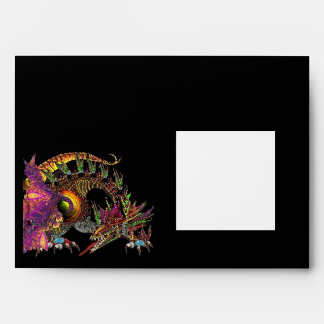 DRAGO ,black blue pink violet red Envelopes (Front)