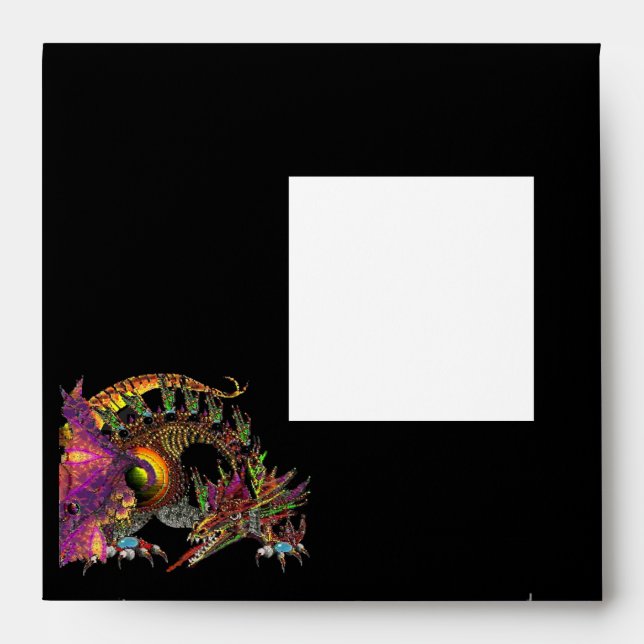 DRAGO ,black white  blue pink violet Envelope (Front)