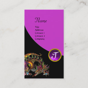 DRAGO/DRAGON GEMSTONE MONOGRAM black purple violet Business Card