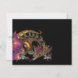 DRAGO / FANTASY DRAGON IN GOLD PINK PURPLE BLACK