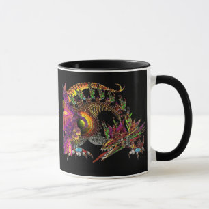 DRAGO / FANTASY GOLD DRAGON IN PURPLE AND BLACK MUG