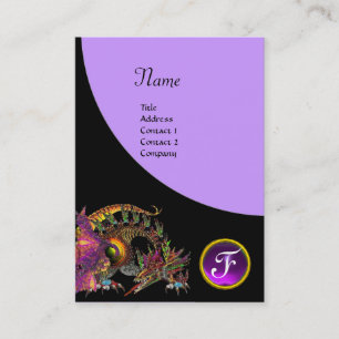 DRAGO GEM STONE MONOGRAM black purple violet Business Card