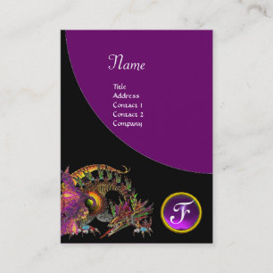 DRAGO GEM STONE MONOGRAM  black purple violet Business Card