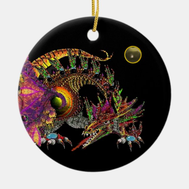 DRAGO Grey Agate Monogram Ceramic Tree Decoration (Front)