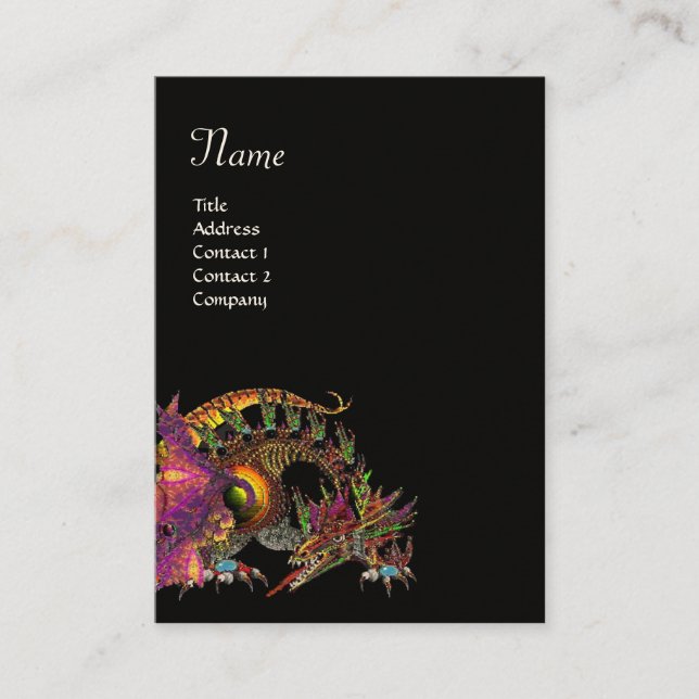 DRAGO, Monogram ,black  purple Business Card (Front)