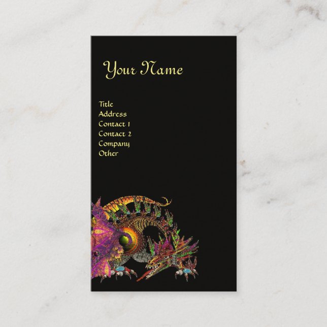 DRAGO Monogram ,black purple Business Card (Front)