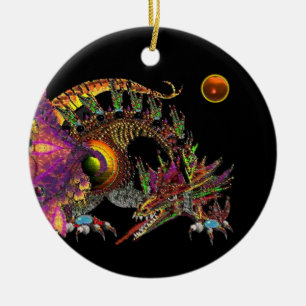 DRAGO Orange Agate Monogram Ceramic Tree Decoration