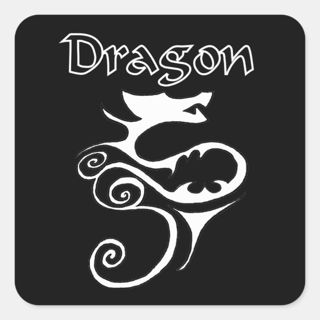 Dragon 02 square sticker (Front)
