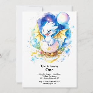 Dragon 1st Birthday Invitation