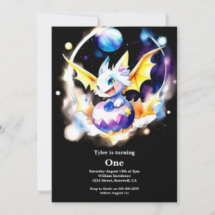 Dragon 1st Birthday Invitation