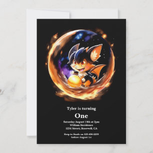 Dragon 1st Birthday Invitation