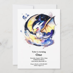 Dragon 1st Birthday Invitation