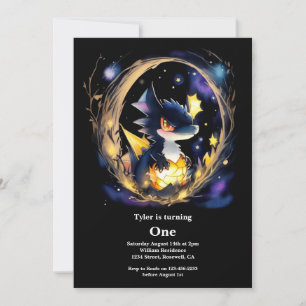 Dragon 1st Birthday Invitation