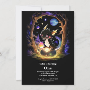Dragon 1st Birthday Invitation