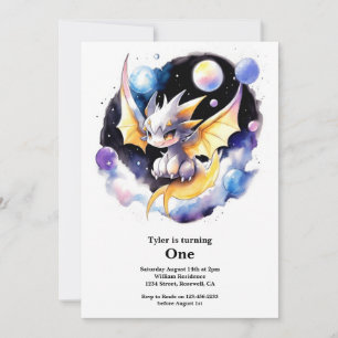 Dragon 1st Birthday Invitation