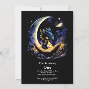 Dragon 1st Birthday Invitation
