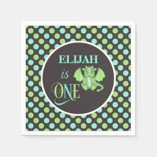 Dragon 1st Birthday Napkins - Personalised