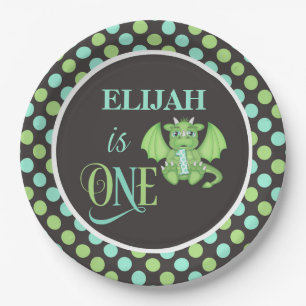 Dragon 1st Birthday Plates Personalised